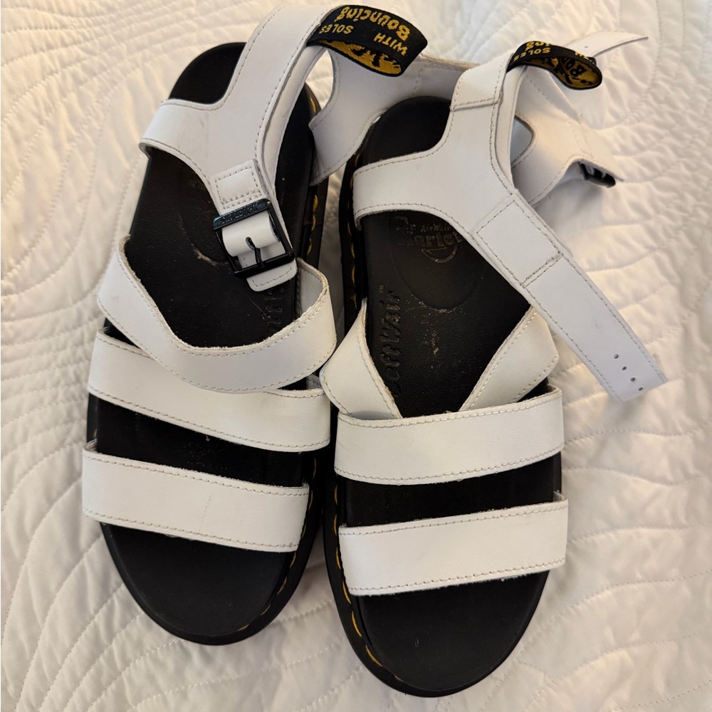 Dr Martens Platform White Sandals